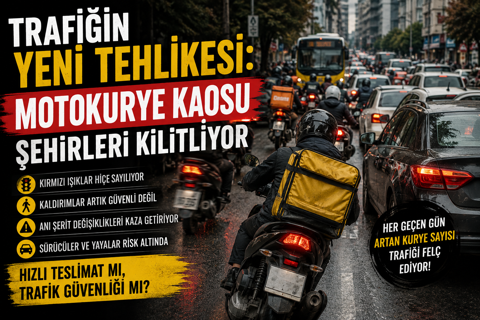 Trafiğin Yeni Tehlikesi: Motokurye Kaosu Şehirleri Kilitliyor